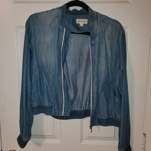 CLOTH & STONE SOFT JEAN BOMBER JACKET